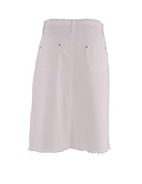 Estilo J Ripped Bolsillos Denim Falda Blanco