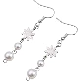 Dainty Pearl and Sun Filipina Dangle Earrings, Philippine Araw Inspired