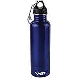 Vastigo Stainless Steel Beer Bottle Holder w/Bottle Opener | Insulator Within Bottle Keeps Beer Cold, FITS Most 12 OZ Beer Bottles – Blue