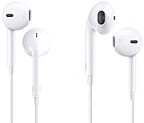 Jin&C hui-154 Premium Quality Headphones Earphones Earbuds with Mic Remote Control Compatible with iPhone iPad iPod - White - 2 Piece