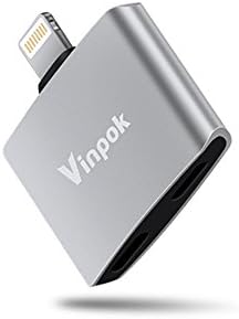 iPhone 7 Splitter, Vinpok Dual Lightning Adapter &amp; Splitter for iPhone 7 / 7 Plus, Lightning Splitter Audio &amp; Charge and Sync Data Compatible for iOS 9.2-11 System (Silver)