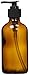 NaRaMax 8 oz Amber Glass Lotion / Soap Dispenser with Black Pump