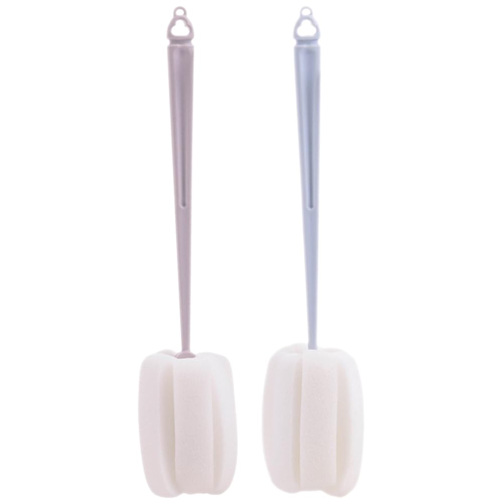 GLEAVI Household Bottle Brush Long Handle Cup Cleaning Brush Soft Sponge Kitchen Scrubbing Tool with Hanging Hole for Bottles and Cups