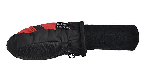 SnowStoppers Kid's Waterproof Stay On Winter Nylon Mittens Extra Small / 6-18 Months Black/Red - Thumbnail 2
