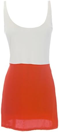 OLCAY GULSEN Women's Off-White / Coral Mini Dress 1003 Sz S