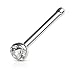FifthCue Cubic Zirconia Press Fit Nose Bone Stud Titanium IP 316L Stainless Steel - CHOOSE SIZE & COLOR (18G COMBO PackRose Gold & Steel