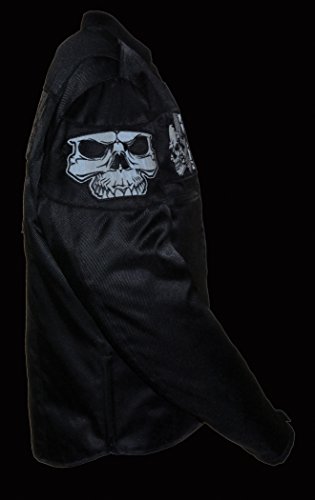 Milwaukee Men's Scooter Jacket with Reflective Skull On Pocket (Black, Medium)