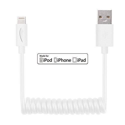 Buy [Apple MFi Certified] Yellow Flexible Coiled Lightning USB Cable(3