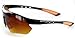 Aloha Eyewear Daredevil Fashion Bifocal Sunglasses w/Wrap-Around Sports Design and Anti-Glare Coating for Active Men (Black Orange, 1.50)