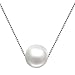 Srowenta SIFUNUO Valentine's Day Gift Sterling Silver Chain 10mm Simulated Shell Pearl Ball Collar Pendant Necklace for Women