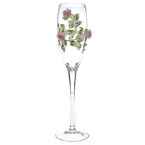 Hand Painted Wedding Crystal Champagne Flutes