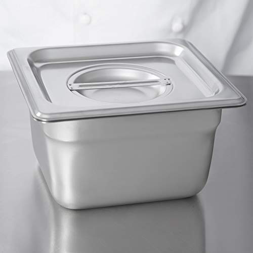 image for Kitma 1/6 Size Stainless Steel Solid Steam Table Pan Cover, Pan Lids, 