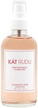 Kat Rudu Dewy Botanical Mist, Cucumber Chamomile Rose Facial Spray with Mineral Spring Water, Soothing, Hydrating Face Toner, Makeup Setting Spray, For All Skin Types, Vegan, Cruelty Free, 4 fl oz