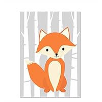 GUOXIN12 Nursery Wall Art Canvas Paintings Deer Fox Prints Woodland Animal Posters, Nordic Kids Room Decor Baby Girl Boy Bedroom Pictures kk66