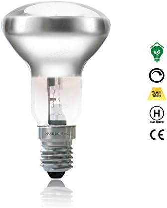2 Pack - R50 Spot Reflectors Small Edison Screw Fittings E14 Warm White Clear Light Bulbs 28w(=40w) Dimmable SES Base Cap Long Life Energy Saving Halogen Lamps [Energy Class C]