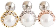 16g 16-gauge Fashion Body Jewelry Beautiful Cute Cool Cartilage Tragus CZ Cubic Zirconia Crystal Snowflake Round Ball Leaf Tree SunFlower Ear Studs Earring Piercing For Women Teens Girls Men-RB