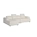 Darby Sectional Sofa with Wide Chaise White