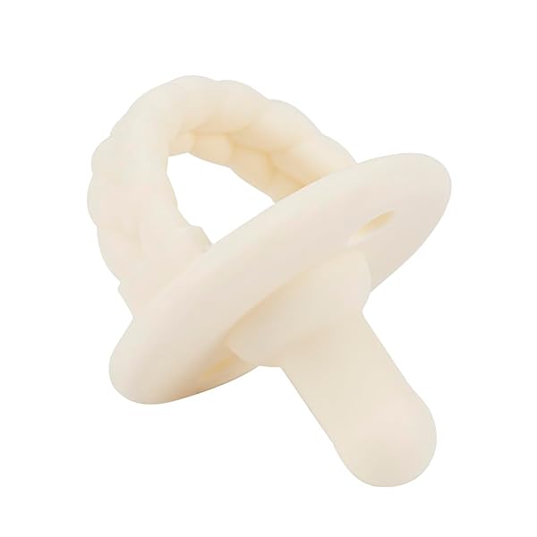 ITZY RITZY SILICONE PACIFIERS FOR AGES 6-18 MONTHS – ITZY SOOTHER PACIFIERS FEATURE COLLAPSIBLE HANDLE & TWO AIR HOLES FOR ADDED SAFETY – SET OF 2 IN BUTTERCREAM & TOAST