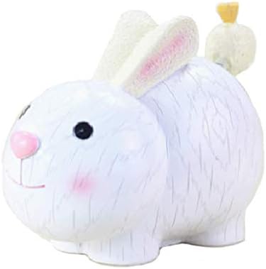 zoele Cute Cartoon Rabbit Resin Piggy Bank Coin Bank Safe Money Box Saving Bank Storage Box Best Christmas Birthday Gifts for Kids Boys Girls Home Decoration (D)