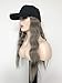 GNIMEGIL 50cm Grey Hair Wave Wigs with Hat Fashion Adjustable Black Baseball Cap Fits Women Wavy Wig Hat in Synthetic Hair Extensionsthumb 1