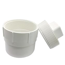 Fitvell PVC Sewer Cleanout Adapter with Plug Pipe