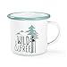 YumCute Home Enamel Camping Mugs, 12oz Coffee Camp Small Enamel Tea Cups for Indoor and Outdoor Activities, Wide Handle & Smooth Rim,Portable & Durable, 350ml(12oz 350ml) (tree pattern)
