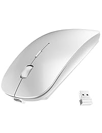 Ratón inalámbrico ultrafino de 2,4 G para oficina con receptor USB, compatible con ordenadores portátiles, portátiles, ordenadores, MacBook