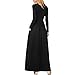Idingding Long Maxi Dress, Womens Long Sleeve Plain Pockets Pleated Tunic Loose Swing Casual Dress