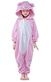 Newcosplay Unisex Children Pig Pyjamas Halloween Kids Onesie Costume (125)