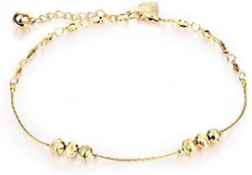 18k Yellow Gold Plated Beads Chain,Women Bracelet Girl novelty Anklet Jewelry Gift