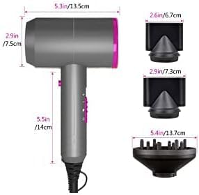 Jooayou Professional Hair Dryer 2000W Fast Dry Negative Ions Hair Blow Temperature Hairdryer with Diffuser Hairdryer with 2 Speeds, 3 Heating and Cool Button