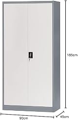 The Workplace Depot Metal Storage Locker Steel 4 Shelves 1850x900x450mm Grey view 2