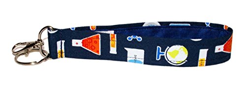 Science Keychain - Globe - Test Tube - Beaker - Key Fob - Geek - Nerd - Teacher Gift - Wristlet Strap