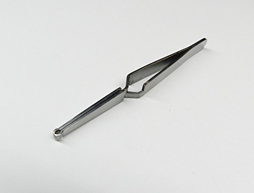 WIRE HOLDING TWEEZER SELF LOCKING CLOSING CROSS LOCK TWEEZERS ROUND OPEN SLOT (E1) - Thumbnail 2