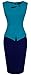 HOMEYEE Women's Elegant Chic Bodycon Formal Dress B288 (L, Turquoise + Dark Blue)