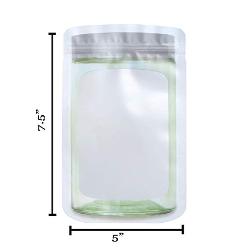 Jar Shape Airtight Seal Bag - Kitchen Organizer Food Storage Reusable and Leakproof Saver Bags - Pack of 10 seal bags (Silver, 5"x7.5") - Thumbnail 3