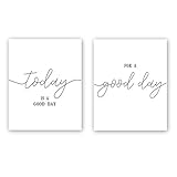 CHDITB Unframed Inspirational Quote&Saying Art Print,Today is A Good Day,for A Good Day Wall Art Poster,Set of 2（8