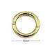 JCBIZ 6pcs 35mm Round Spring Snap Hooks Clip DIY Accessories for Handbag Purse Shoulder Strap Key Chains Buckle Zinc Alloy Circle Round Metal Spring Key Ring Light Gold