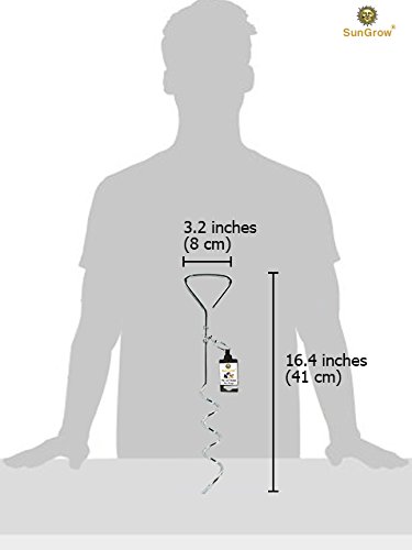 image for SunGrow Stainless Steel Tie Out Leash Stake 360 Degree Rotating Ring- 