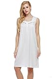 Ekouaer Nightgown Womens Comfort Cotton Sleeveless Sleepwear Sleepshirts XS-XXL