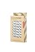 Kikkerland, Gray and White Biodegradable Paper Straws, Striped, Box of 144