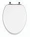 TOPSEAT TinyHiney Potty Elongated Toilet Seat, Adult/Child, w/Slow Close Chromed Metal Hinges, Wood, White