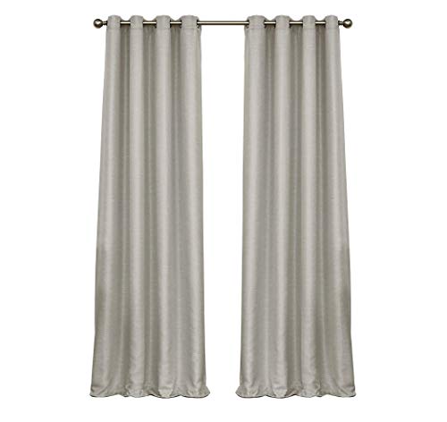Eclipse Luxor Thermal Insulated Single Panel Grommet Top Darkening Curtains for Living Room, 52" x 63", Silver at Amazon