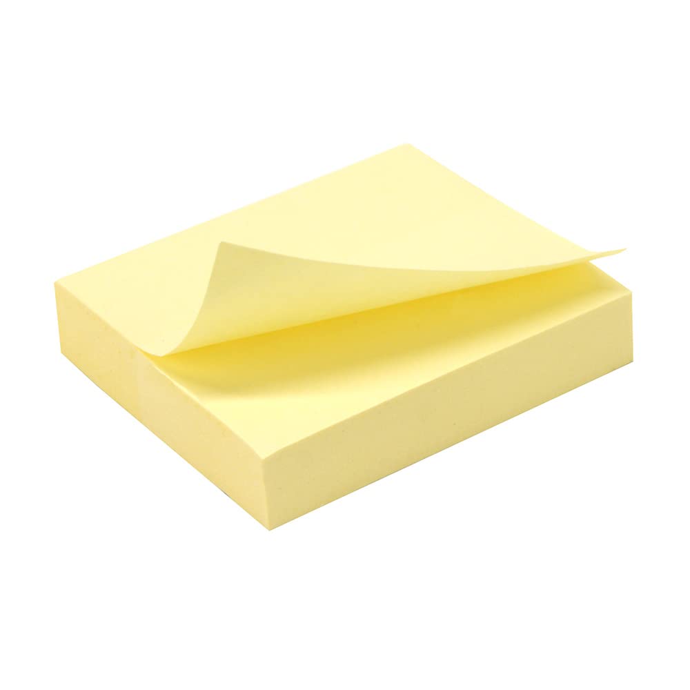 WAYTEX 931641 Sticky Notes Mini Pad of 100 Yellow Sheets 75 mm x 125 mm Adhesive Repositionable