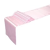 Ling's moment Pink Satin Table Runner for Weddings, 12x108 Inch, Pack of 10