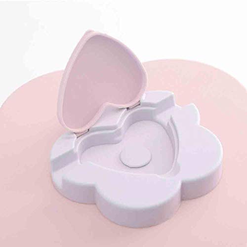 COM1950s Double-Layer Rotating Fruit Plate Petal Shape Dried Snack Storage Tray Home Living Room Candy Dish Dried Candy Food Storage Box Jewelry Organizer (Pink, A)