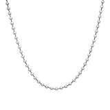 Durable Stainless Steel 2.2mm Military Style Ball Chain Necklace + Microfiber Jewelry Polishing Cloth