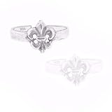 925 Sterling Silver Jewelry, Classic Toe Ring with a Fleur-de-lis Design, One Size Fits All