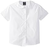 U.S. Polo Assn. Girls' Short Sleeve Broadcloth Shirt with Peter Pan Collar