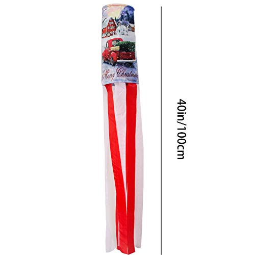 PINCHUANG 40 Inch Christmas Windsock Flag, Winter Windsock Outdoor Hanging Decoration for Front Yard Patio Lawn Garden Party Decor (Style A (2 Pack)) - Thumbnail 2